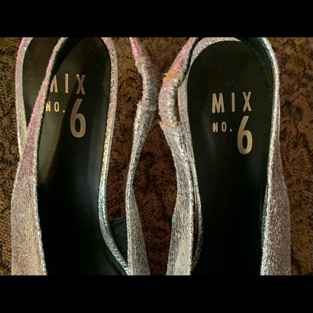 Mix No 6 Dress Silver Dimos Sling Back Heel sz 7.5